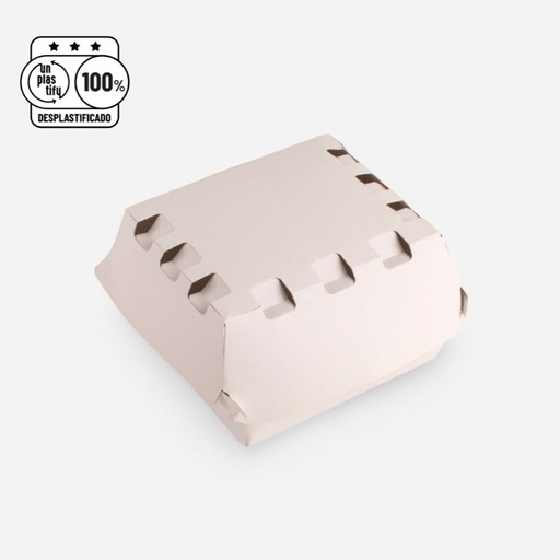 [PT88888-0048-01-01] Clamshell Hamburguesa (Grande, Blanco)